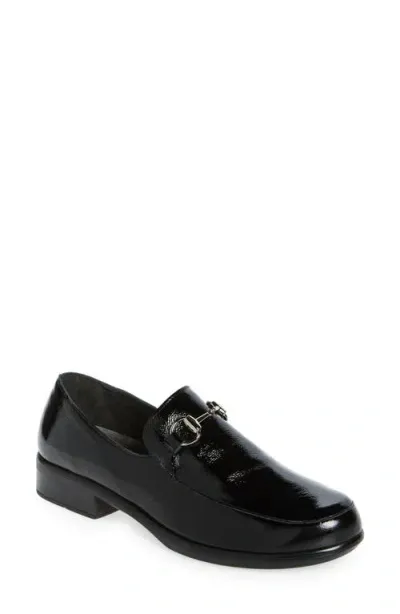 Naot Bentu Bit Loafer In Black Crinkle Patent Leather