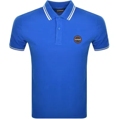 Napapijri Macas Short Sleeve Polo T Shirt Blue