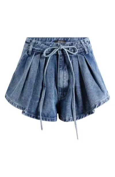 Nasty Gal Flippy High Waist Denim Shorts In Acid Wash Light Blue