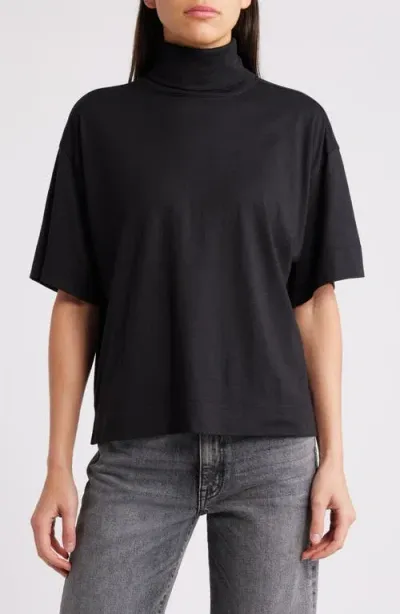 Nation Ltd Fable Short Sleeve Turtleneck T-shirt In Jet Black