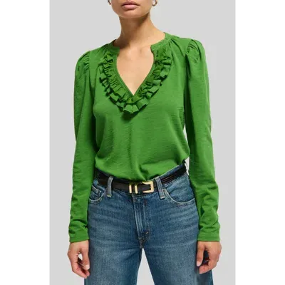 Nation Ltd Valita Ruffle Top In Salon Green