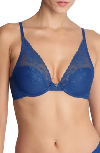 Natori Cherry Blossom Convertible Underwire Bra In Cobalt