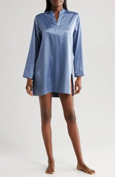 Natori The Getaway Satin Short Nightgown In Moon Mist