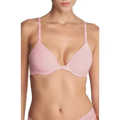 Natori Underwire Front Close Contour Bra In Peony/whte