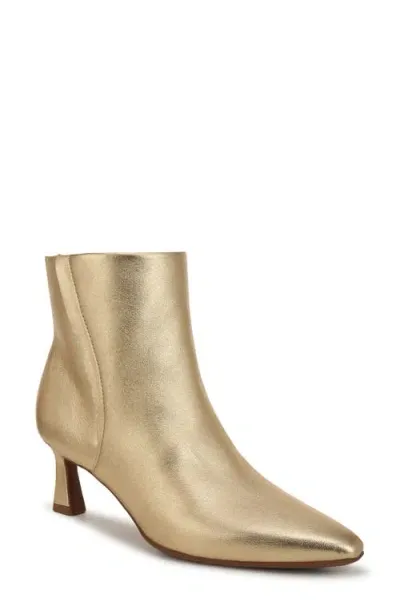 Naturalizer Deesha Pointed Toe Bootie In Dark Gold Leather