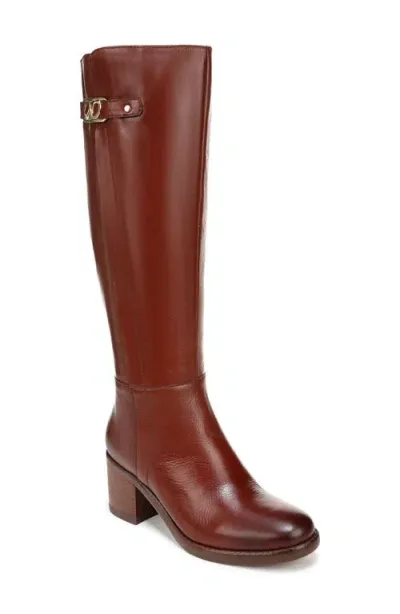 Naturalizer Fannie Knee High Boot In Deep Saddle Tan Leather