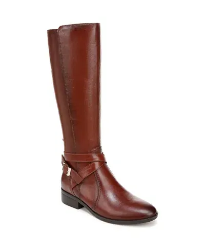 Naturalizer Women's Rena 2 Knee High Block Heel Riding Boots In Deep Saddle Brown Leather