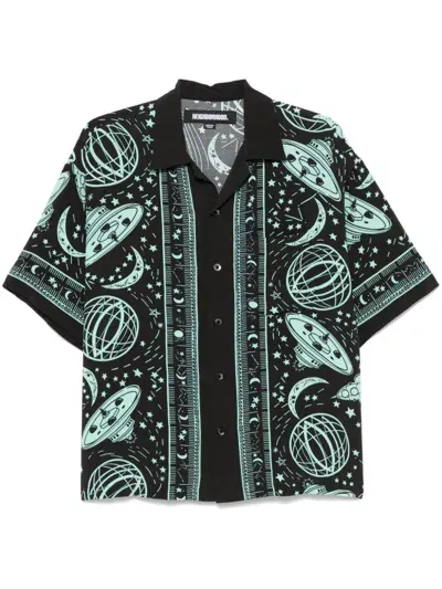 Neighborhood Cosmic Hawaiian Shirt In Black