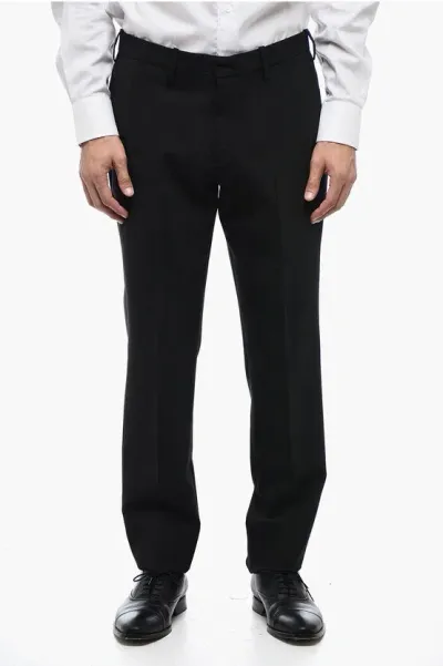 Neil Barrett 4 Pocket Wool Blend Pants With Belt Loops In Black