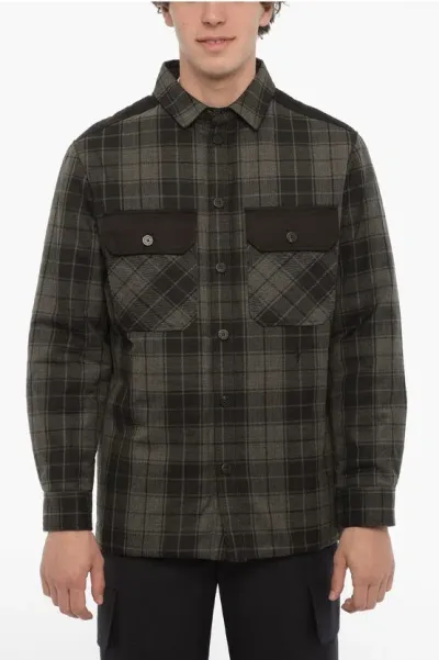 Neil Barrett Checked Padded Overshirt With Double Breast Pocket In Multi