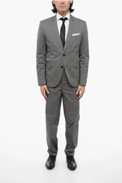 Neil Barrett Cotton Blend Ruffalo Slim Fit Suit With Notch Lapel