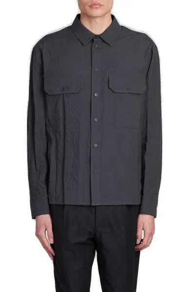 Neil Barrett Crinkled Button In Grey