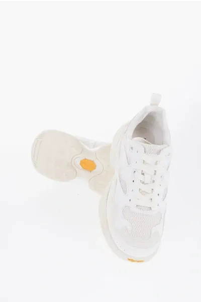 Neil Barrett Croquis Mesh And Suede Solid Color Low-top Sneakers