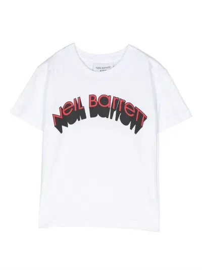 Neil Barrett Kids' Logo-print Short-sleeve T-shirt In White