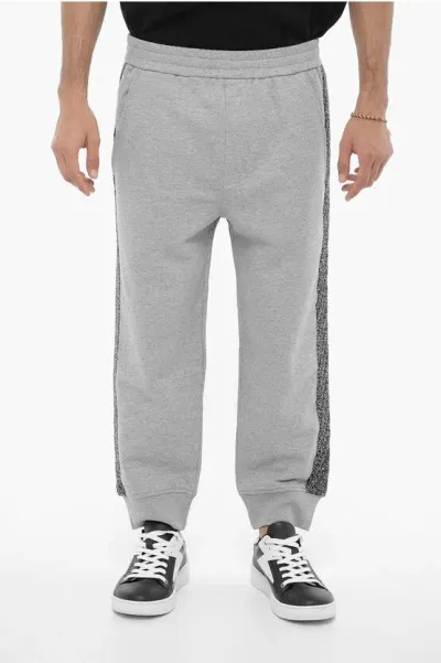 Neil Barrett Loose Fit Joggers With Wool Side Bands In Gray