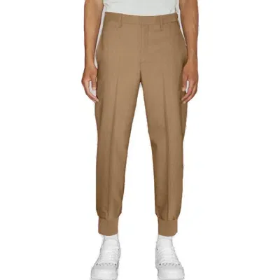 Neil Barrett Slim Fit Cropped Trousers In Brown