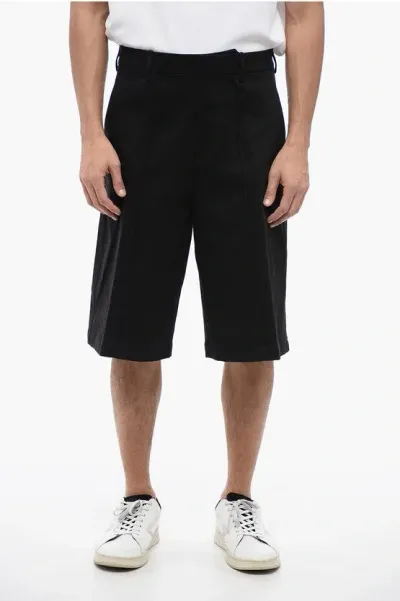 Neil Barrett Mid-rise Cotton Chino Shorts In 黑色