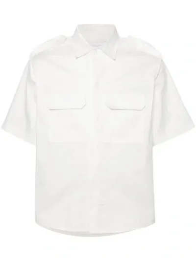 Neil Barrett Short-sleeve Poplin Shirt In White