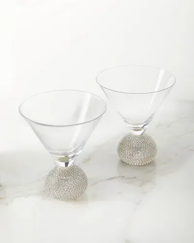 Neiman Marcus Silver Bling Martini Glasses, Set Of 2