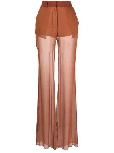 Nensi Dojaka Silk-georgette Flared Trousers In Orange