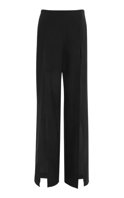 Nensi Dojaka Front-slit Tailored High-rise Trousers In Black