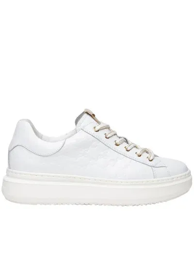 Nero Giardini Leather Sneakers Shoes In White