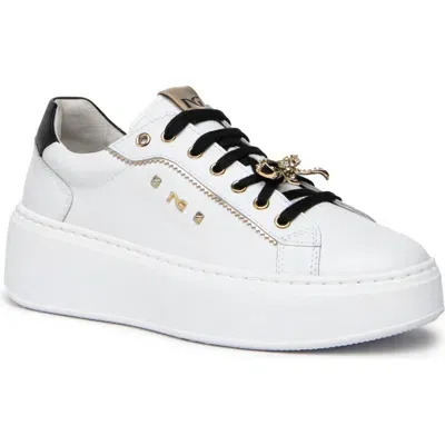 Nerogiardini Gems Platform Sneaker In White