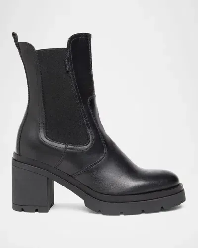 Nerogiardini Leather Heeled Chelsea Booties In Black