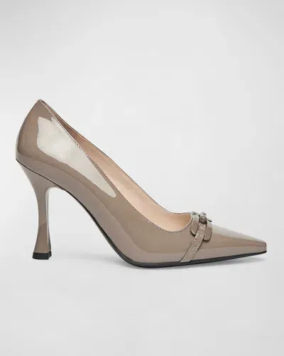 Nerogiardini Links Patent Leather Pumps In Grey