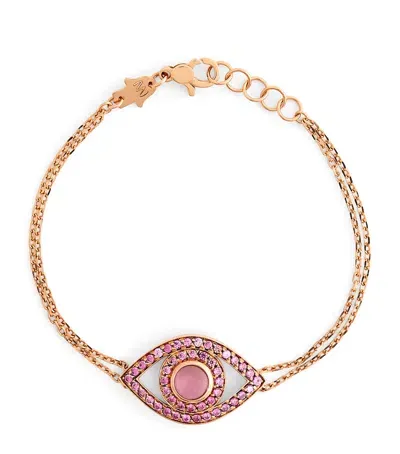 Netali Nissim Rose Gold And Sapphire Protected Eye Bracelet