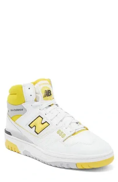 New Balance 650 High Top Sneaker In White/honeycomb