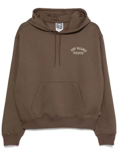 New Balance Graphic Hoodie In Brown