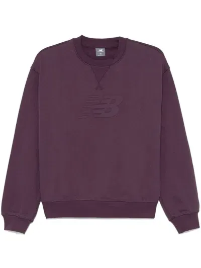 New Balance Logo-embossed Sweatshirt In Purple