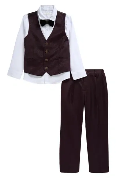 Next Kids' Button-up Shirt, Vest, Bow Tie & Pants Set In Purple