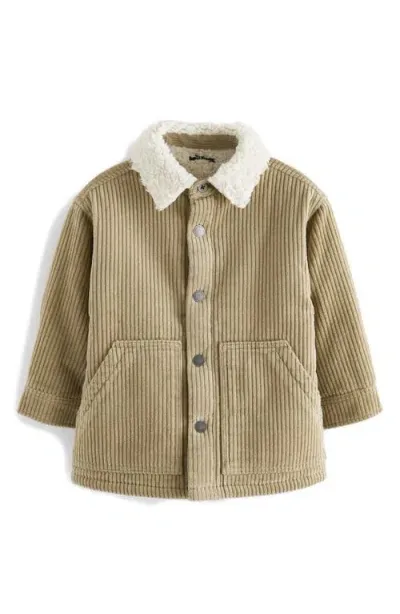 Next Kids' Corduroy High Pile Fleece Lined Shacket In Grey