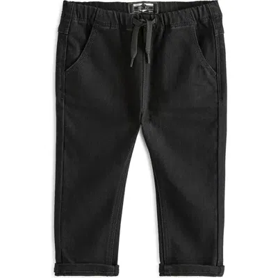 Next Kids' Straight Leg Drawstring Jeans In Black