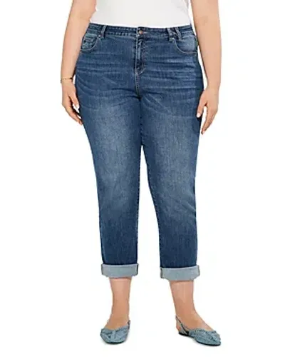 Nic+zoe Plus High Rise Girlfriend Jeans In Atlantic