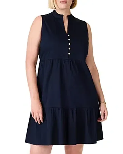 Nic+zoe Plus Tia Tiered Dress In Dark Indigo