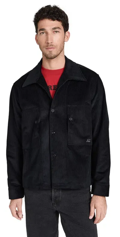 Nicholas Daley Classic Two Pocket Corduroy Shirt Jacket Black Corduroy