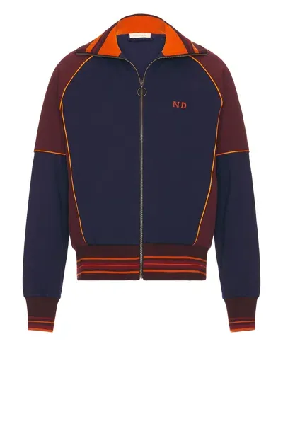 Nicholas Daley Track Top In Navy & Burgundy