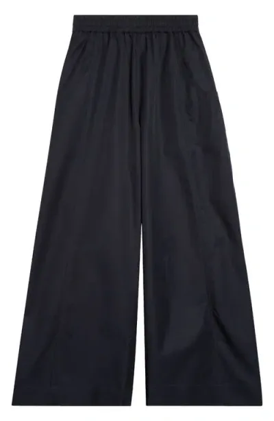 Nicholas Daley Wide Leg Cotton Trousers In Navy