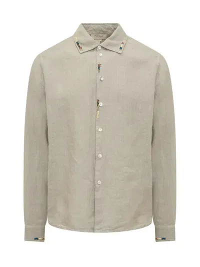 Nick Fouquet Embroidered Collared Button In Grey