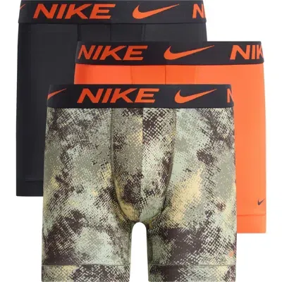 Nike 3-pack Dri-fit Essential Micro Boxer Briefs In Brown