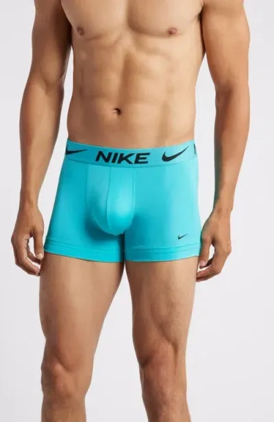 Nike 3-pack Dri-fit Essential Micro Trunks In Cyber/stucco/dusty Cactus