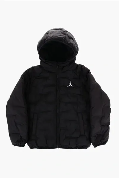 Nike Kids' Air Jordan Padded Jacket With Hood In Black