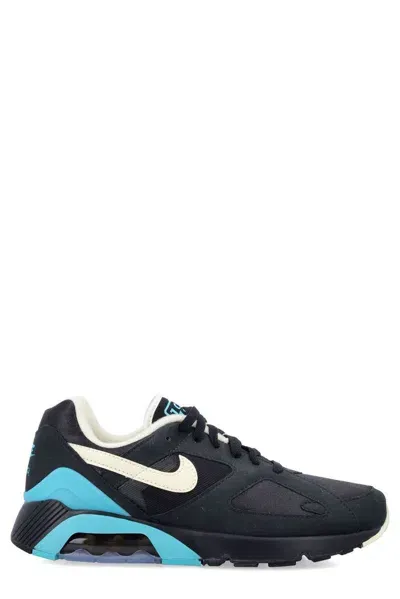 Nike Air Max 180 Ultramarine Logo Patch Sneakers In Black