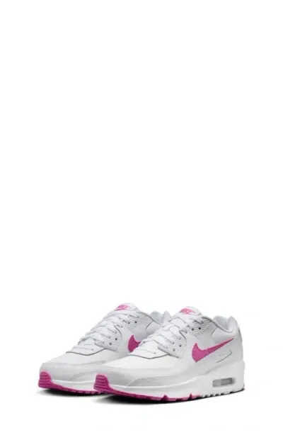 Nike Air Max 90 Sneaker In White/laser Fuchsia