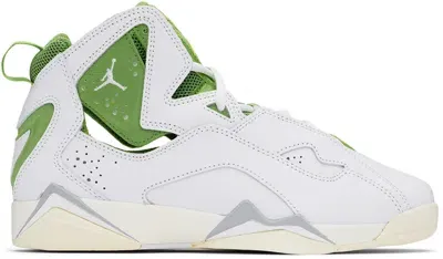 Nike Big Kids White & Green True Flight Sneakers In White/chlorophyll-sa