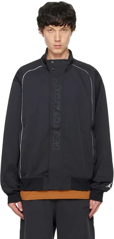 Nike Black Jordan Mvp Jacket In Black/sail