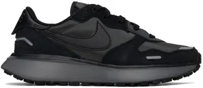 Nike Womens Anthracite Black Phoenix Waffle Leather And Mesh Low-top Trainers In Anthracite/black/off Noir/smoke Grey